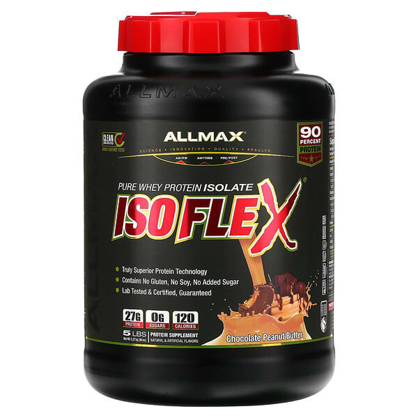 ALLMAX, Isoflex, Pure Whey Protein Isolate, Chocolate Peanut Butter, 5 lbs (2.27 kg)