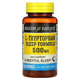  Mason Natural, L-Tryptophan Sleep Formula, 500 mg, 60 Capsules