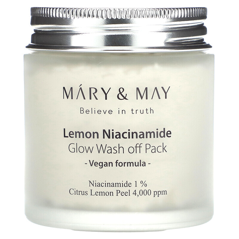 Mary & May, Lemon Niacinamide Glow, смываемая маска, 125 г (4,4 унции)