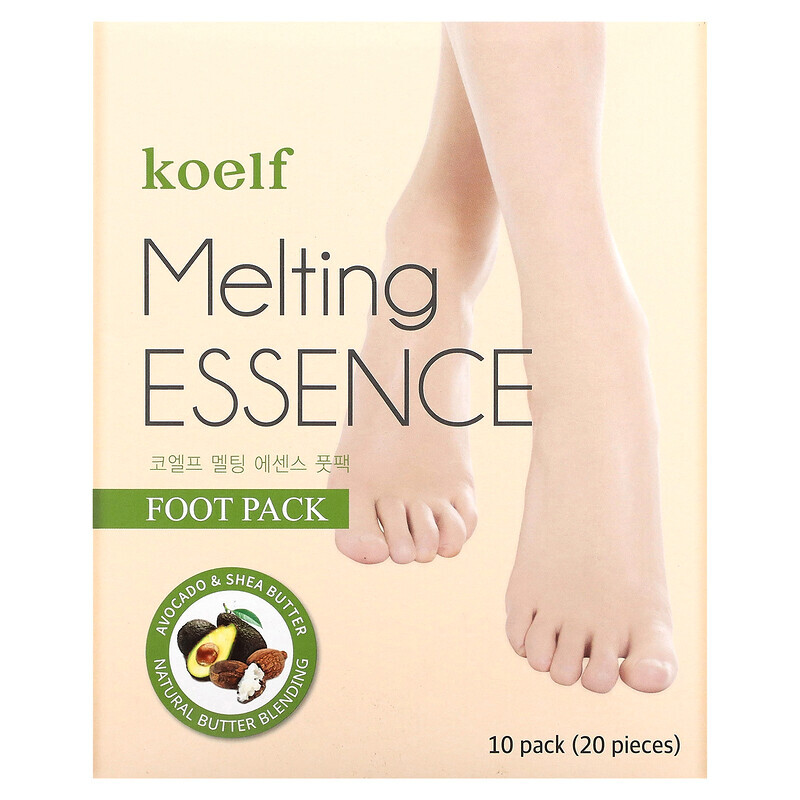   Well Be Koelf, Melting Essence Foot Pack, маска для ног, 10 пар