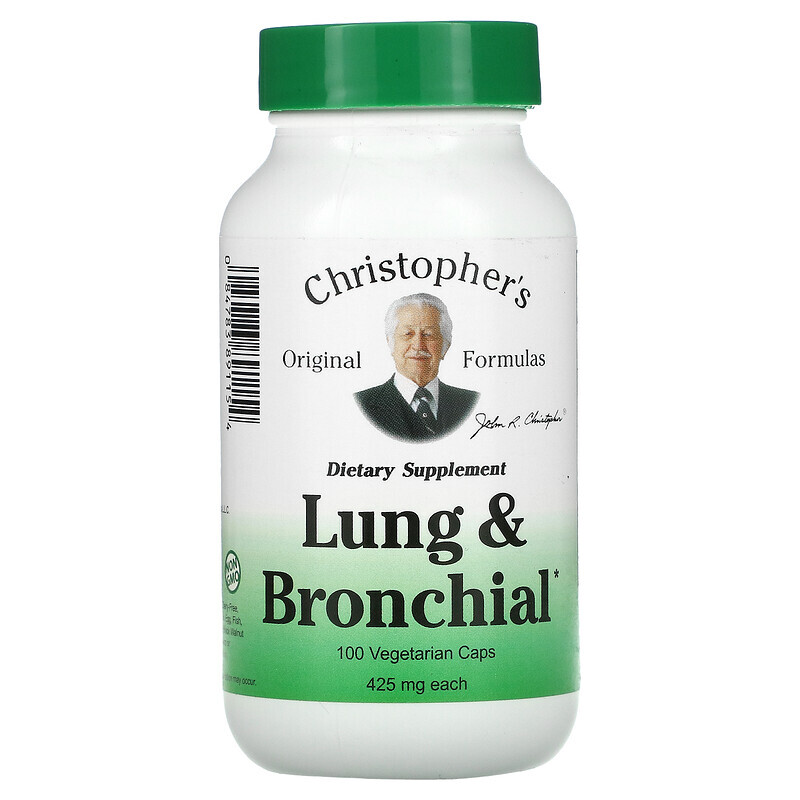 Christopher's Original Formulas, Lung and Bronchial, 425 mg, 100 Vegetarian  Caps