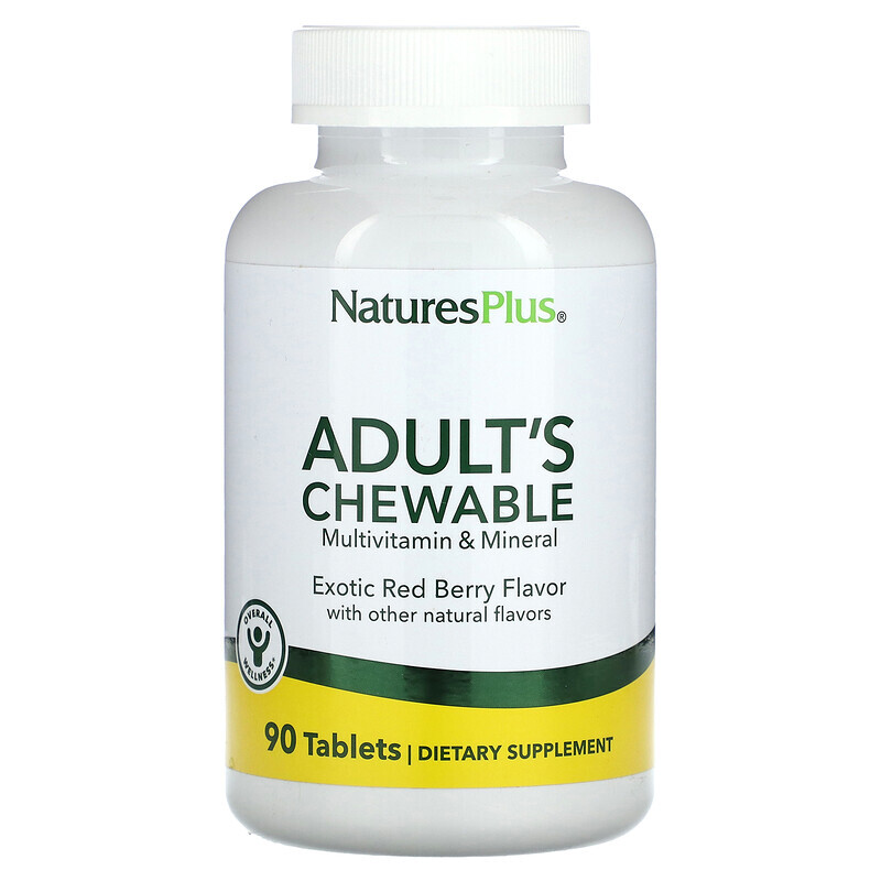 NaturesPlus, Multivitamin-Kautabletten für Erwachsene, Exotische rote Superfrüchte, Rote Beeren, 90 Tabletten