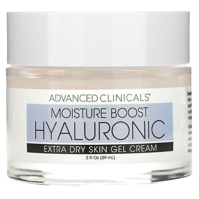 Advanced Clinicals, 1000X Boost Hyaluronic, Extra Dry Skin Gel Cream, Fragrance Free, 2 fl. oz. (59 ml)