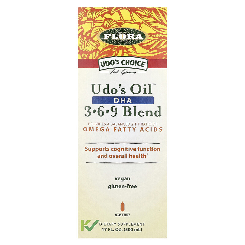  Flora, Udo's Choice, смесь Udo's Oil с ДГК 3-6-9, 500 мл (17 жидких унций)