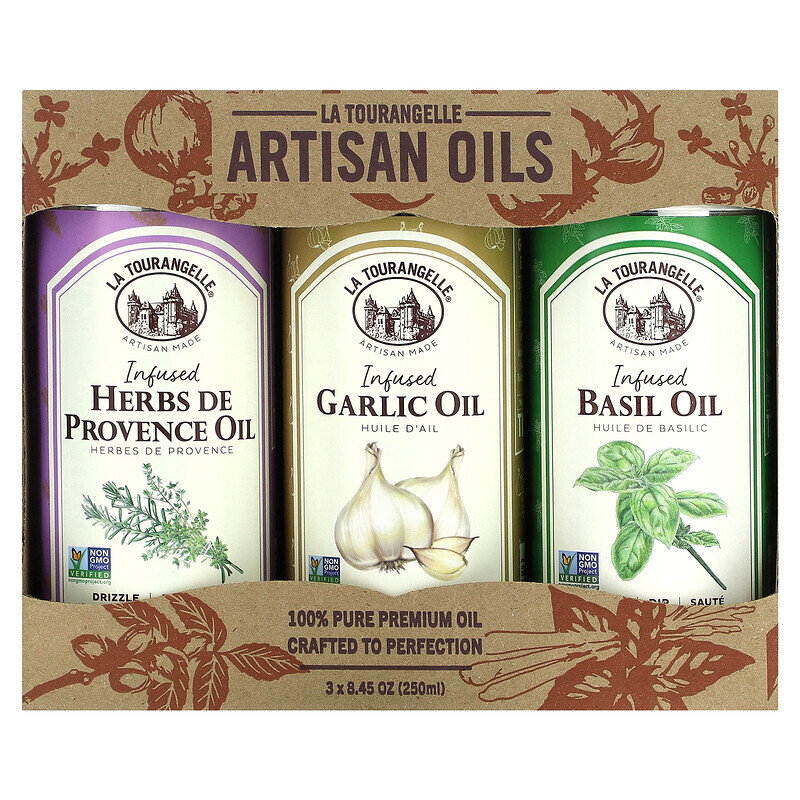 La Tourangelle, French Infused Trio Artisan Oils, je 250 ml (8,45 fl. oz.)