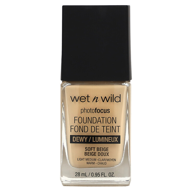 Wet n Wild, PhotoFocus Foundation, sanftes Beige, 28 ml (0,95 fl. oz.)