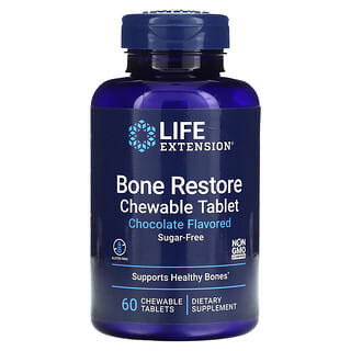 Life Extension, Bone Restore, без сахара, шоколад, 60 жевательных таблеток