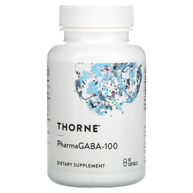 ГАМК (гамма-аминомасляная кислота) Thorne, PharmaGABA-100, 60 капсул
