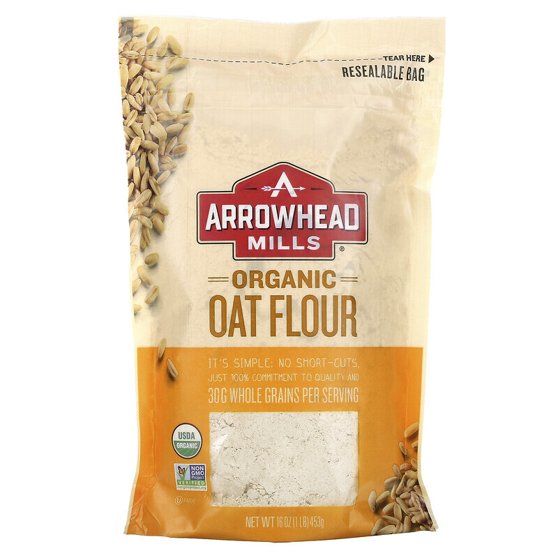 Arrowhead Mills, Organic Oat Flour, Bio-Hafermehl, 453 g (16 oz.)