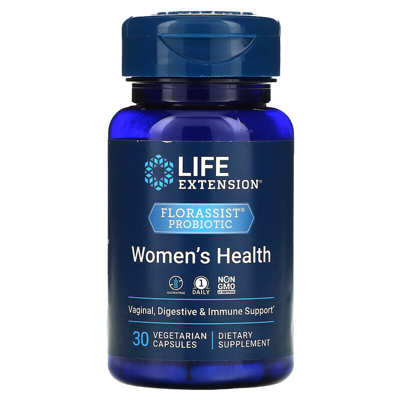 Life Extension, FLORASSIST, пробиотик, для здоровья женщин, 30 вегетарианских капсул