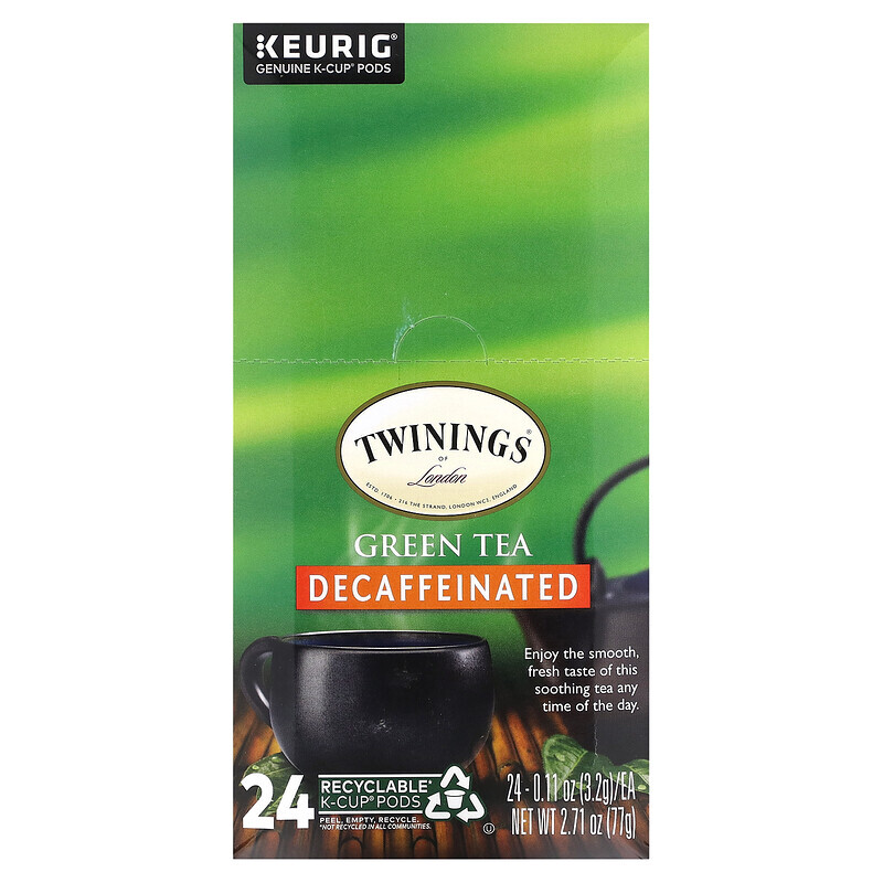 Twinings, Grüner Tee, entkoffeiniert, 24 K-Cup-Pads, je 3,2 g (0,11 oz.)