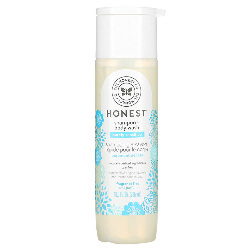 The Honest Company, Purely Sensitive Shampoo + Body Wash, Fragrance Free, 10 fl oz (295 ml)