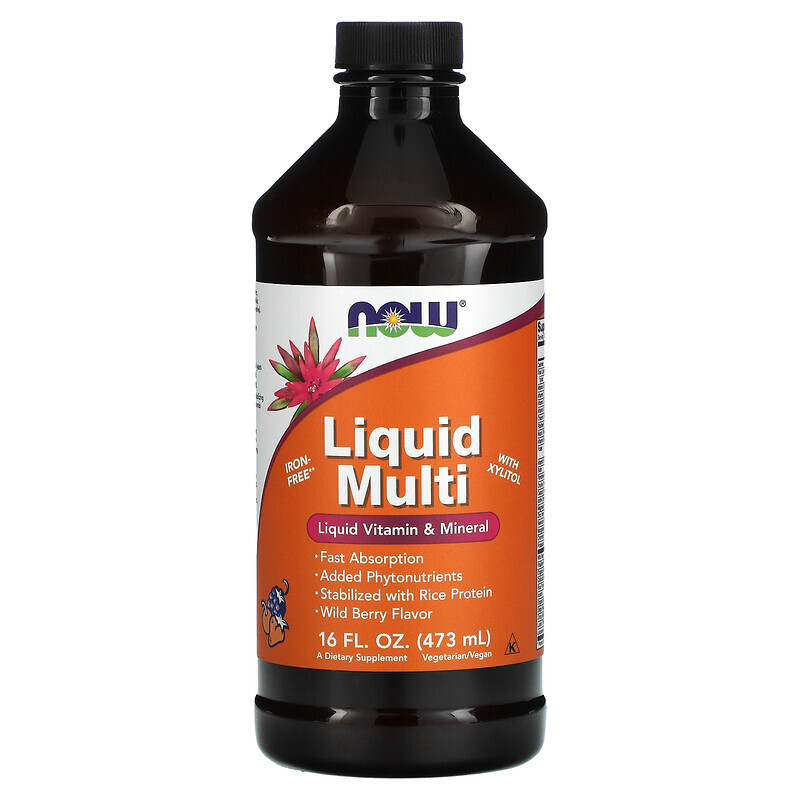 NOW Foods, Пищевая добавка Liquid Multi, со вкусом диких ягод, 16 жидких унций (473 мл)