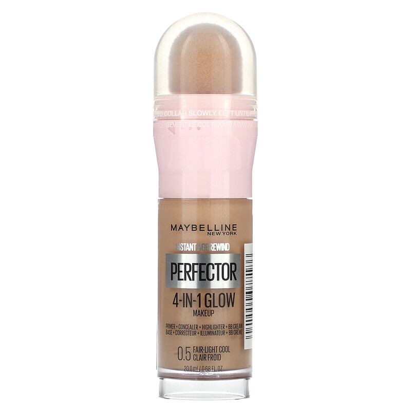 Maybelline, Instant Age Rewind, Perfector, сияющий макияж 4-в-1, холодный легкий 0,5, 20 мл (0,68 жидк. Унции)