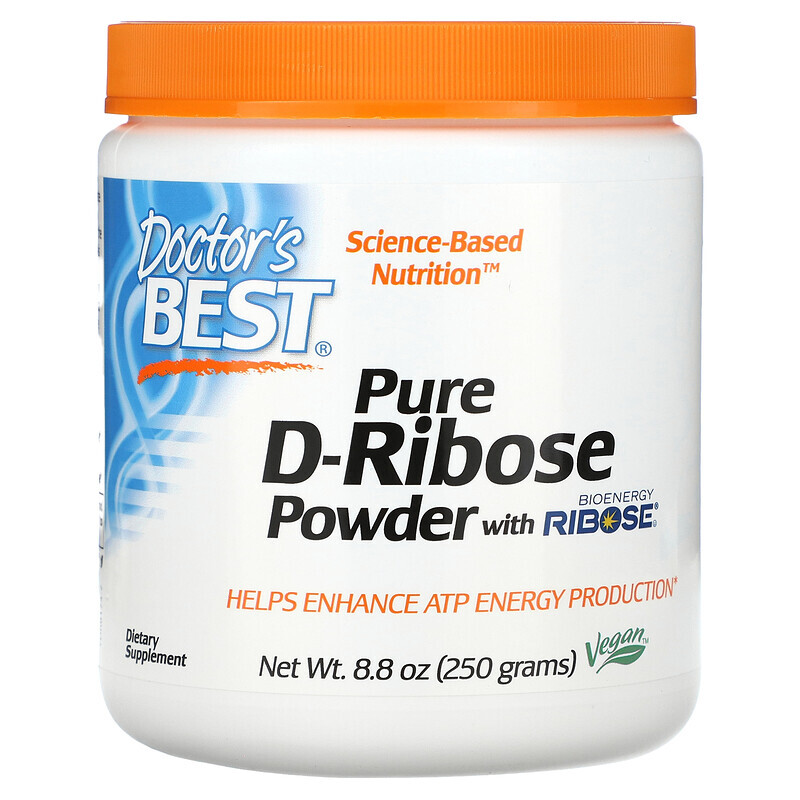 Doctor's Best, чистый порошок D-рибозы с BioEnergy Ribose, 250 г (8,8 унции)