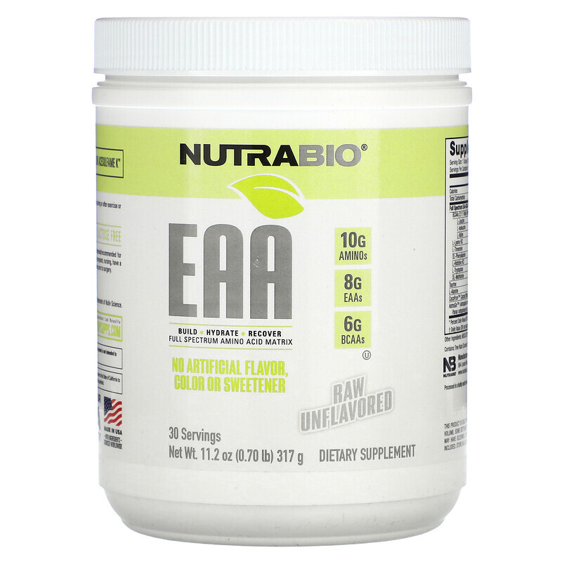 Nutrabio Labs, EAA, необработанные без добавок, 317 г (0,70 фунта)