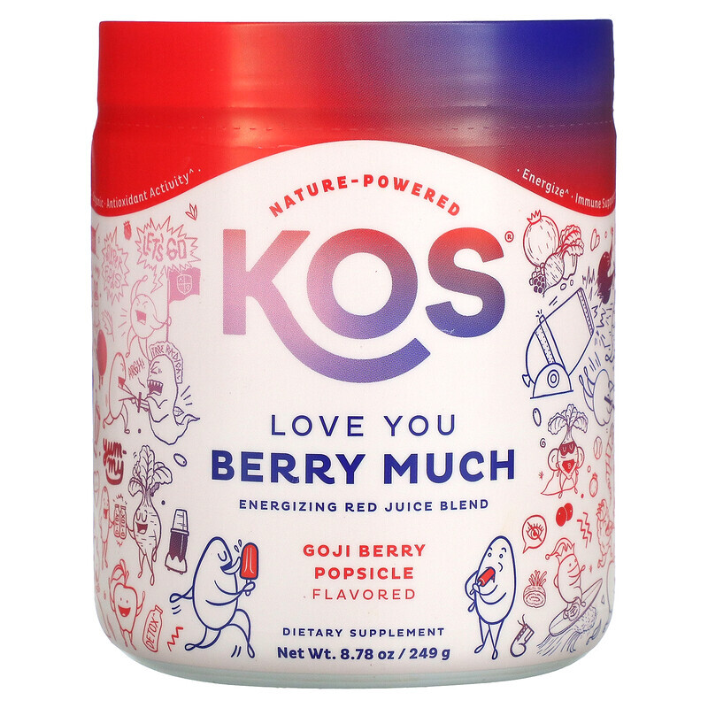 KOS, Love You Berry Much, belebende rote Saftmischung, Goji-Beeren-Eis am Stiel, 249 g (8,78 oz.)