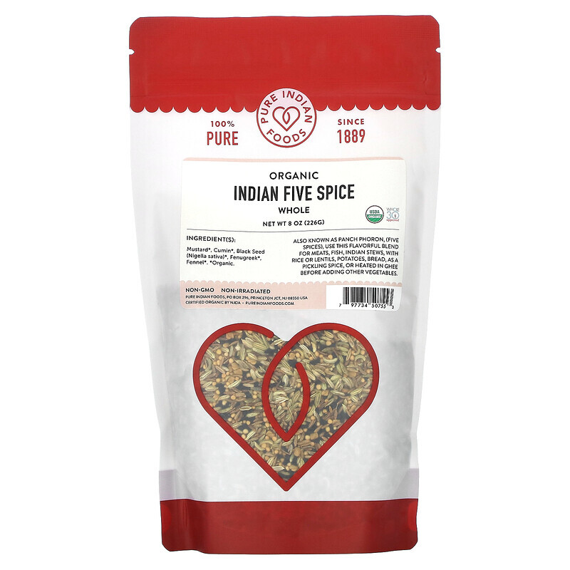Pure Indian Foods, Bio Indian Five Spice, ganz, 226 g (8 oz.)