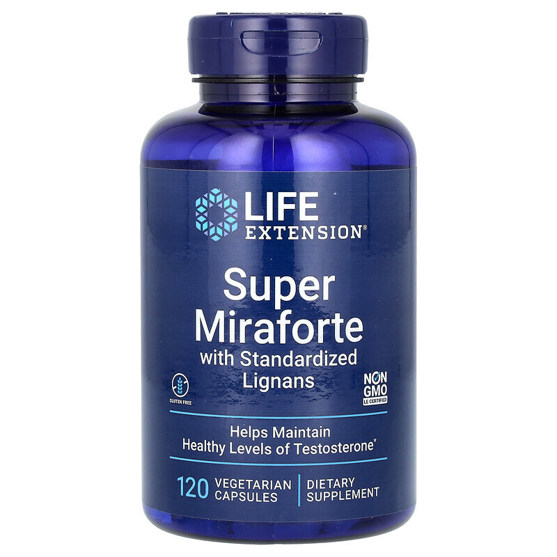   Well Be Life Extension, Super Miraforte со стандартизированными лигнанами, 120 вегетарианских капсул