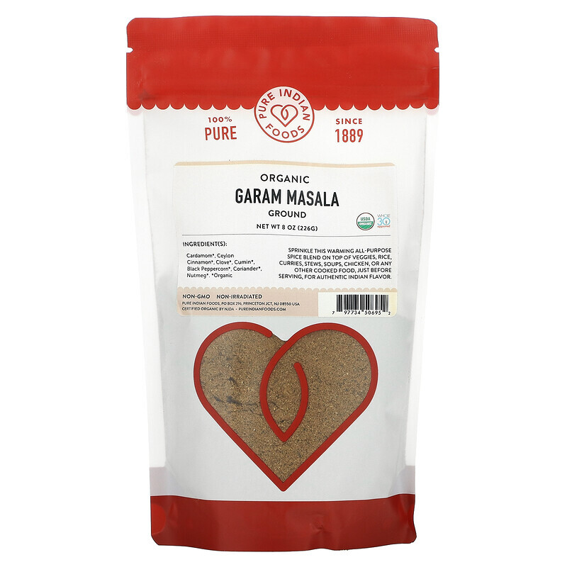 Pure Indian Foods, Organic Garam Masala, Ground, 8 oz (226 g)