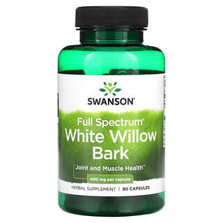 Swanson, Full Spectrum White Willow Bark, 400 mg, 90 Capsules