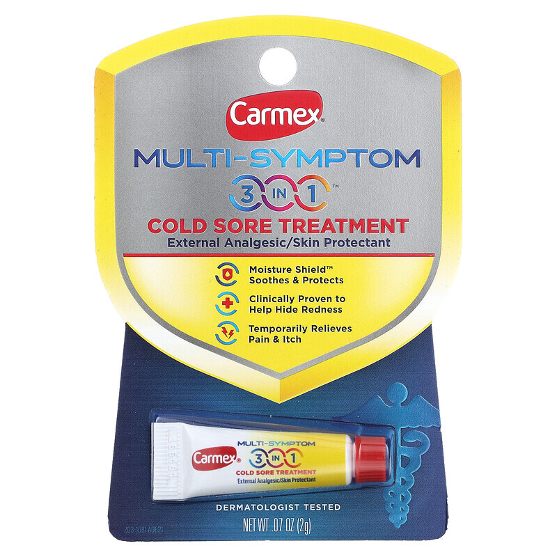 Carmex, Multi-Symptome, 3 in 1 Lippenbläschenbehandlung, 2 g (0,07 oz.)