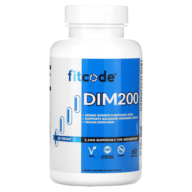 FITCODE, DIM200, Diindolylmethan (DIM), 200 mg, 60 pflanzliche Kapseln