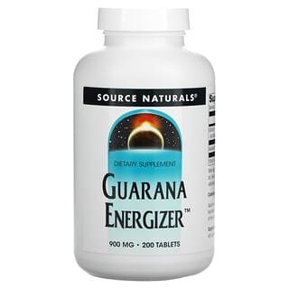 Бренды  Well Be Source Naturals, Guarana Energizer, 900 mg, 200 Tablets