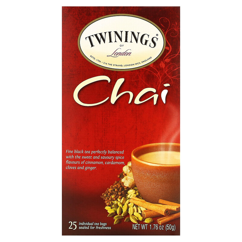 Twinings, Чай со специями, 25 чайных пакетиков, 1.76 унций (50 г)