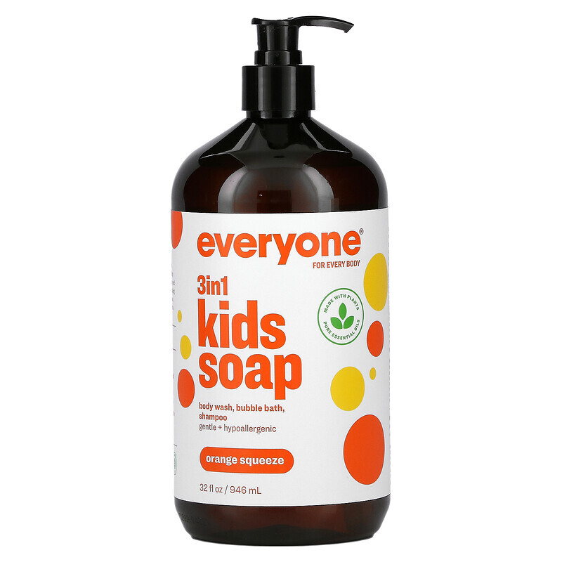 Everyone, 3 in 1 Kids Soap, 3-in-1-Kinderseife, Orange Squeeze, 946 ml (32 fl. oz.)