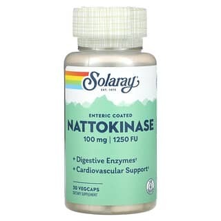 Solaray, Наттокиназа, 100 мг, 1250 FU, 30 растительных капсул