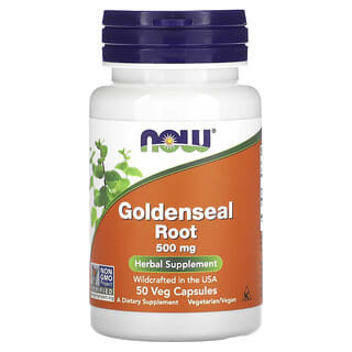 Now Foods, Gelbwurzel, 500 mg, 50 pflanzliche Kapseln