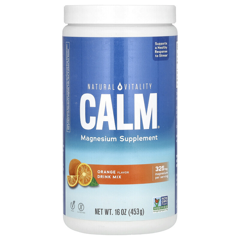 Natural Vitality, CALM, смесь для приготовления антистресс-напитка, апельсин, 453 г (16 унций)