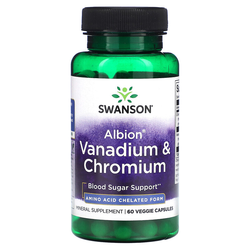 Swanson, Albion Vanadium & Chromium, 60 Veggie Capsules