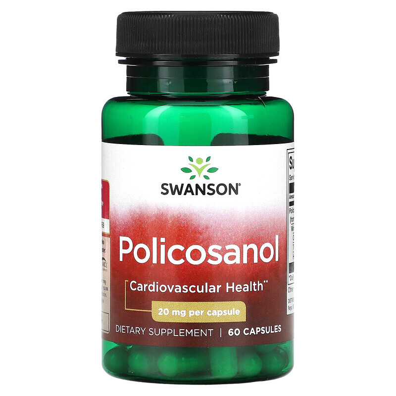 Swanson, Поликозанол, 20 мг, 60 капсул