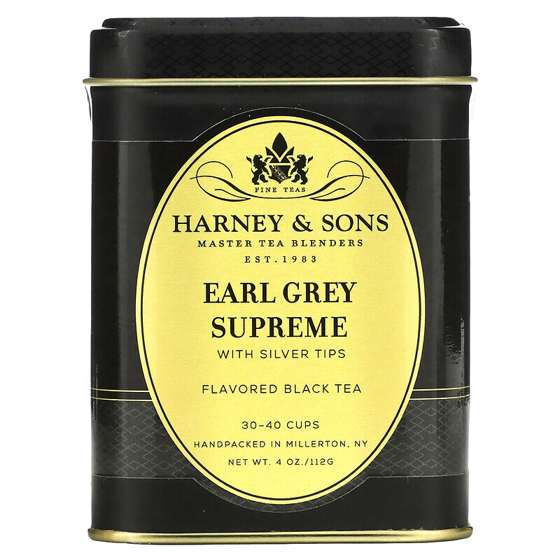 Harney & Sons, Черный чай Earl Grey Supreme с серебристыми верхушечными почками, 4 унции