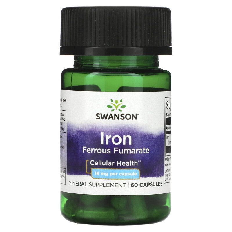 Swanson, Iron Ferrous Fumarate, 18 mg, 60 Capsules