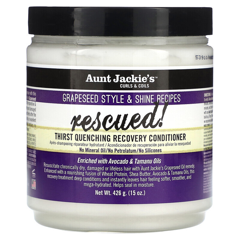 Aunt Jackie's Curls & Coils, Rescued, Thirst Quenching Recovery Conditioner, For Natural Curls, Coils & Waves, 15 oz (426 g)