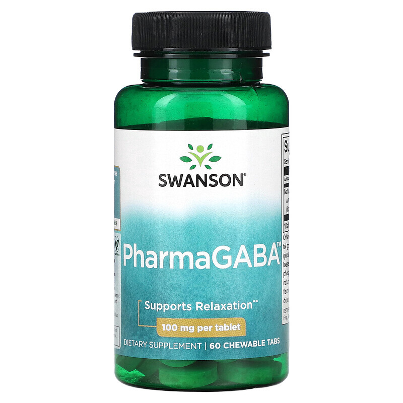 Swanson, PharmaGABA, 100 mg , 60 Chewable Tabs
