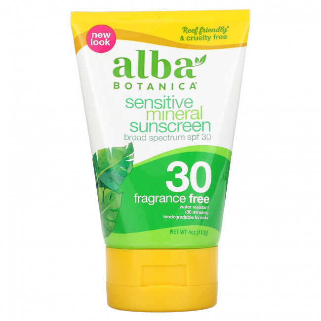 Солнцезащитные средства Alba Botanica, Sheer Mineral Sunscreen Lotion, SPF 30, Fragrance Free, 3 fl oz (89 ml)