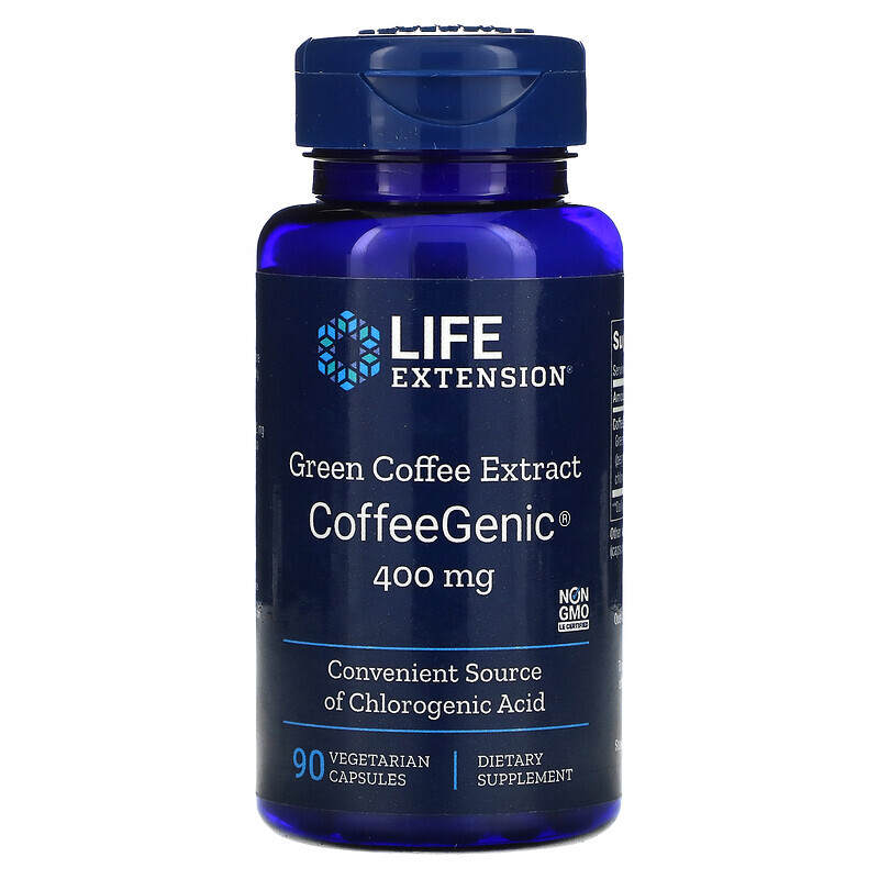 Life Extension, CoffeeGenic, экстракт зеленого кофе 90 овощных капсул