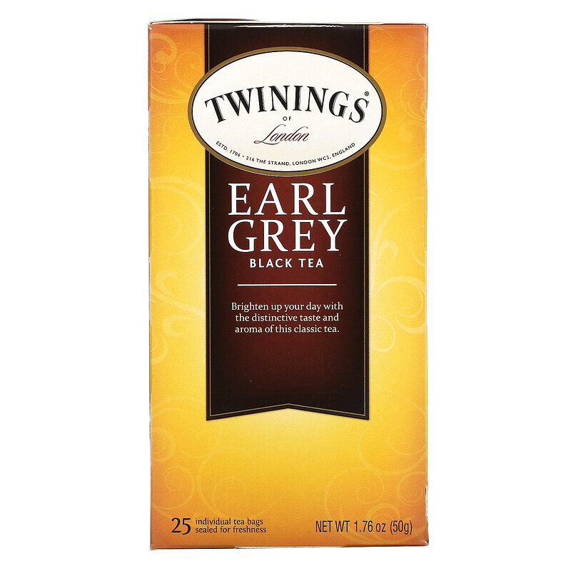 Twinings, Классический чай Эрл Грей, 25 пакетиков, 1.76 унций (50 г)