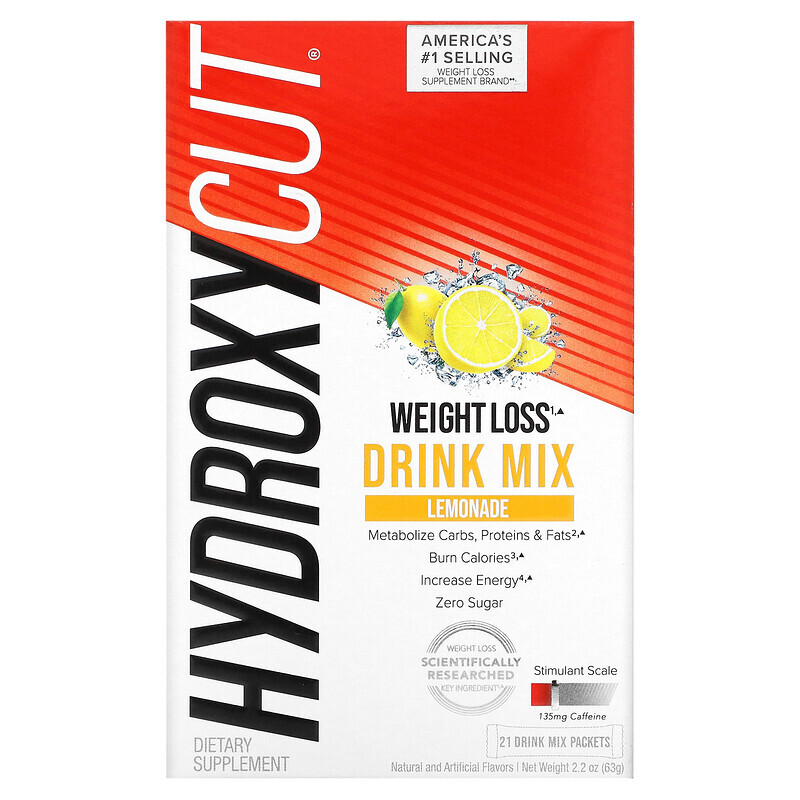  Hydroxycut, Weight Loss Drink Mix, Lemonade, 21 Packets, 2.2 oz (63 g)