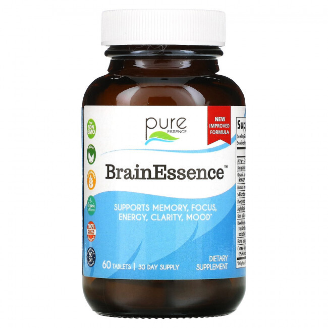 Препараты для памяти и когнитивных функций Pure Essence, BrainEssence, 60 таблеток