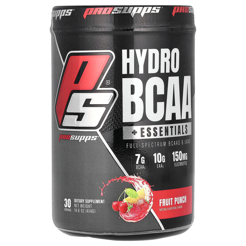 ProSupps, Hydro BCAA +Essentials, добавка с электролитами и аминокислотами, фруктовый пунш, 414 г (14,6 фунтов)