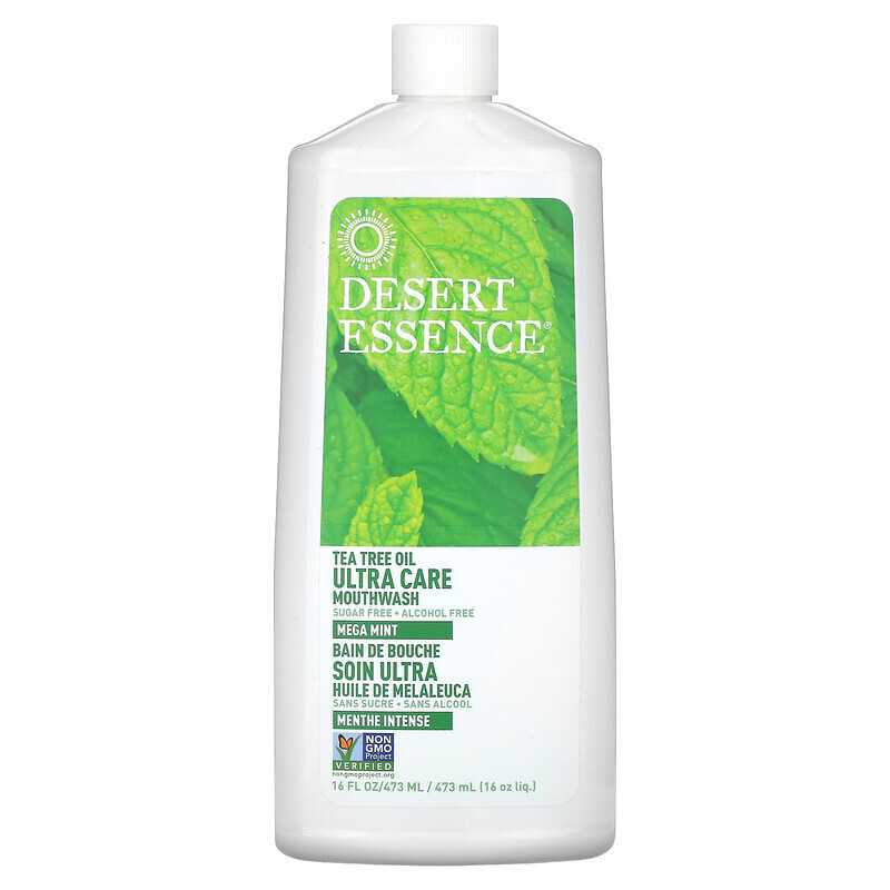 Desert Essence, Полоскание для рта Ultra Care с мятой, 16 ж. унц. (473 мл)