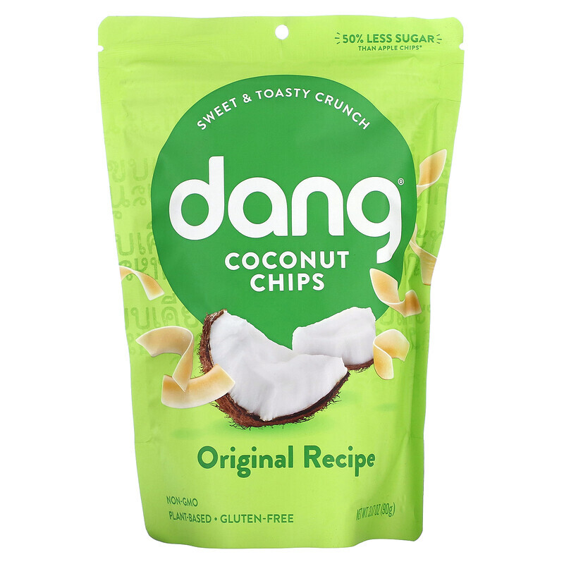 Dang Foods LLC, Кокосовые чипсы, оригинальный рецепт, 90 г (3,17 унции)