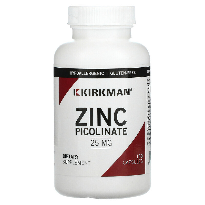   Well Be Kirkman Labs, пиколинат цинка, 25 мг, 150 капсул