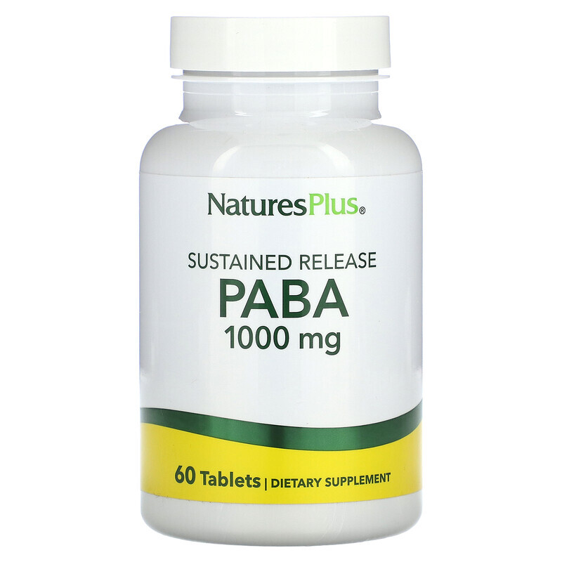 NaturesPlus, Sustained Release PABA, 1,000 mg, 60 Tablets