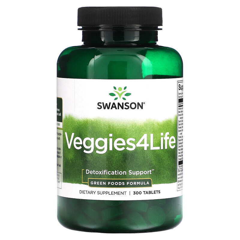 Биодобавки из зелени Swanson, Veggies4Life`` 300 таблеток